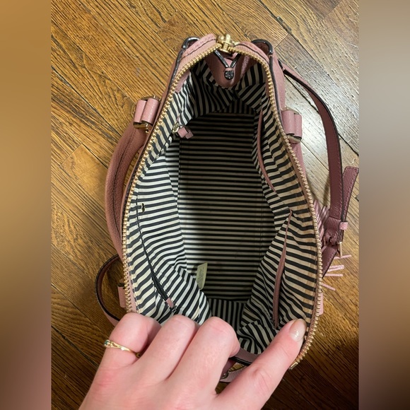 Mauve Kate Spade Satchel Purse with tassel - Picture 13 of 16